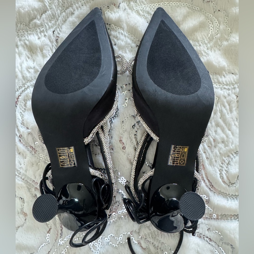 NWT Jeffrey Campbell x Free People Dazzle Knot Heels | Black Rhinestone - Picture 4 of 4